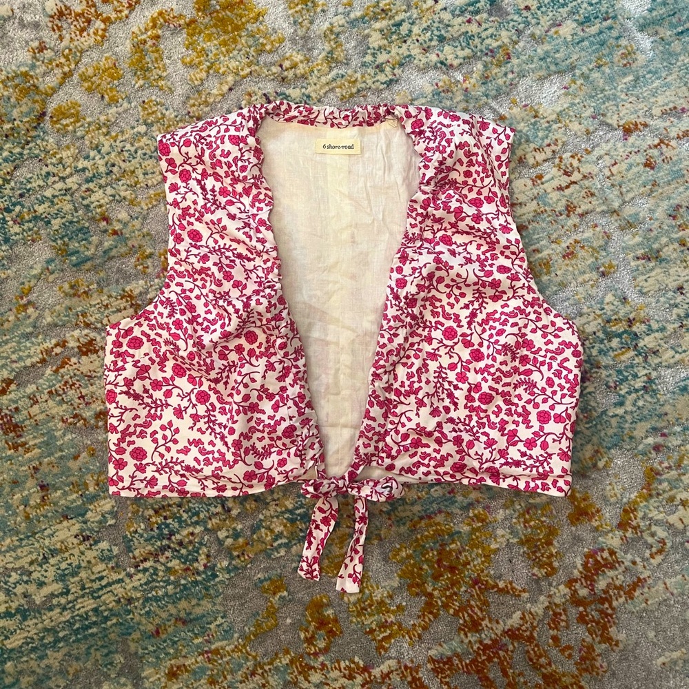 6 Shore/Road Tidepool Front-Tie Cotton Top
